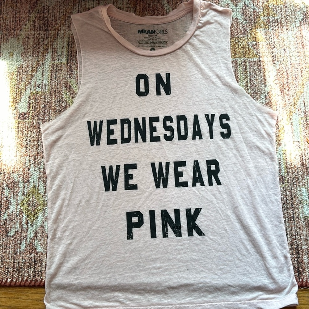 Mean Girls On Wednesdays We Wear Pink muscle tank